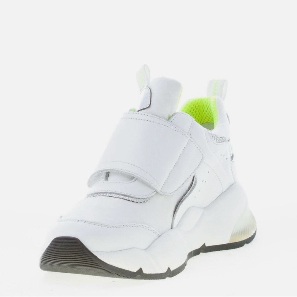 VOILE BLANCHE women shoes White leather fabric Jennie Strap sneaker with strap.